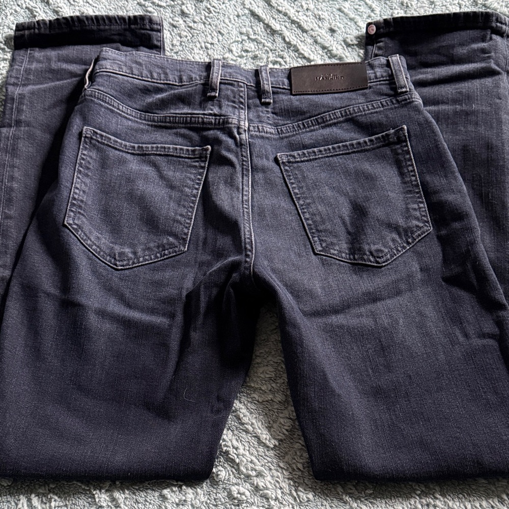 7 For All Mankind Dark Blue Straight Leg Jeans - Picture 9 of 9